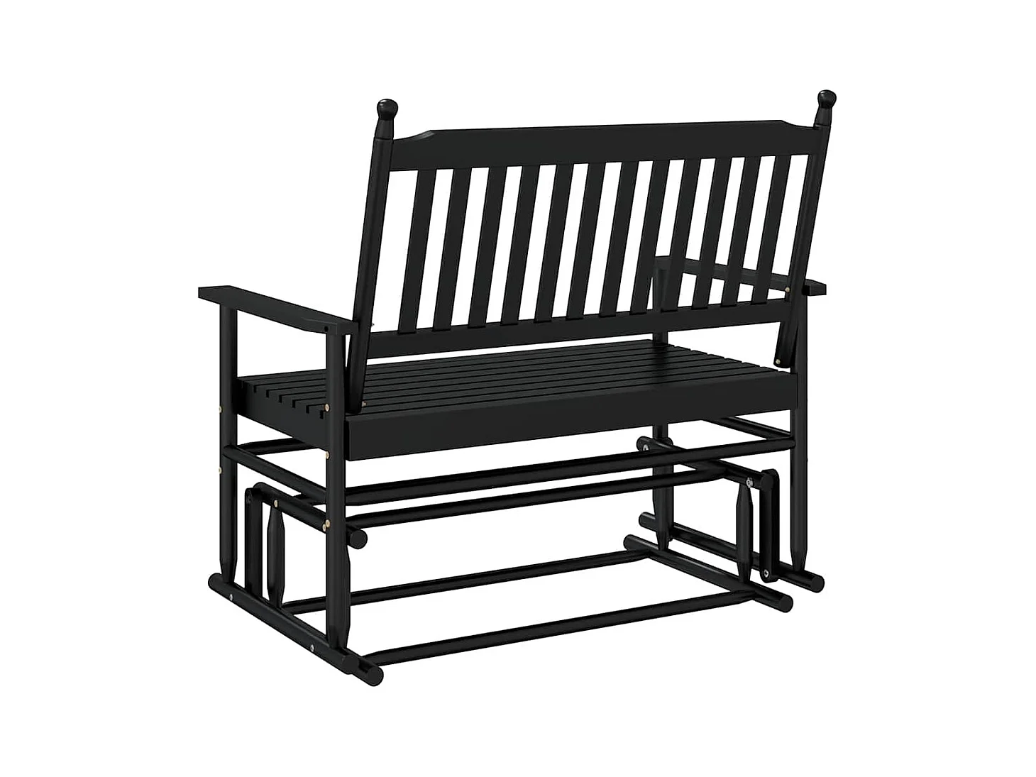 Schuifbankje 118x70x104,5 cm massief populierenhout zwart