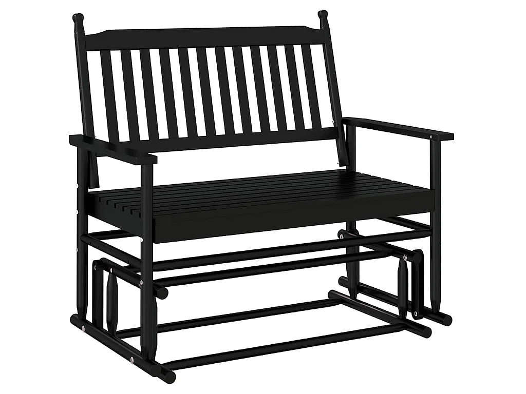 Schaukelbank Schwarz 118x70x104,5 cm Massivholz Pappel