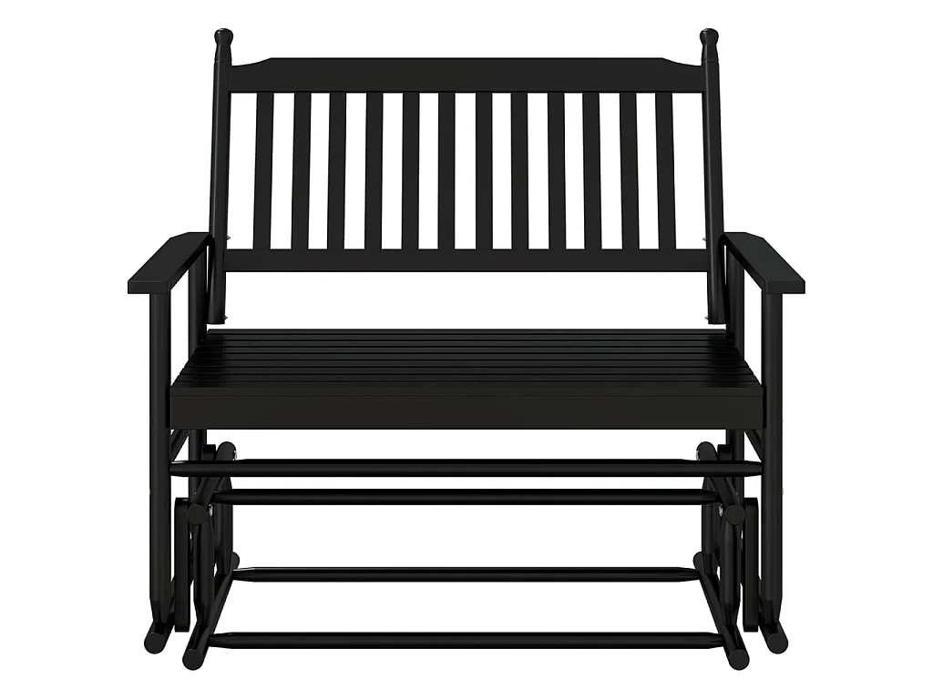 Schaukelbank Schwarz 118x70x104,5 cm Massivholz Pappel