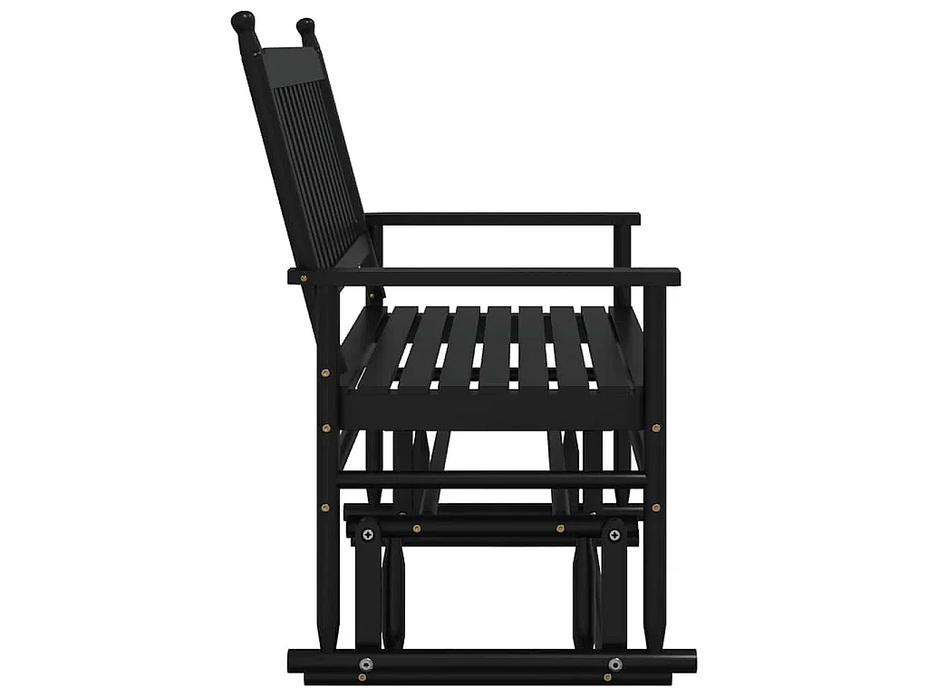 Schaukelbank Schwarz 118x70x104,5 cm Massivholz Pappel