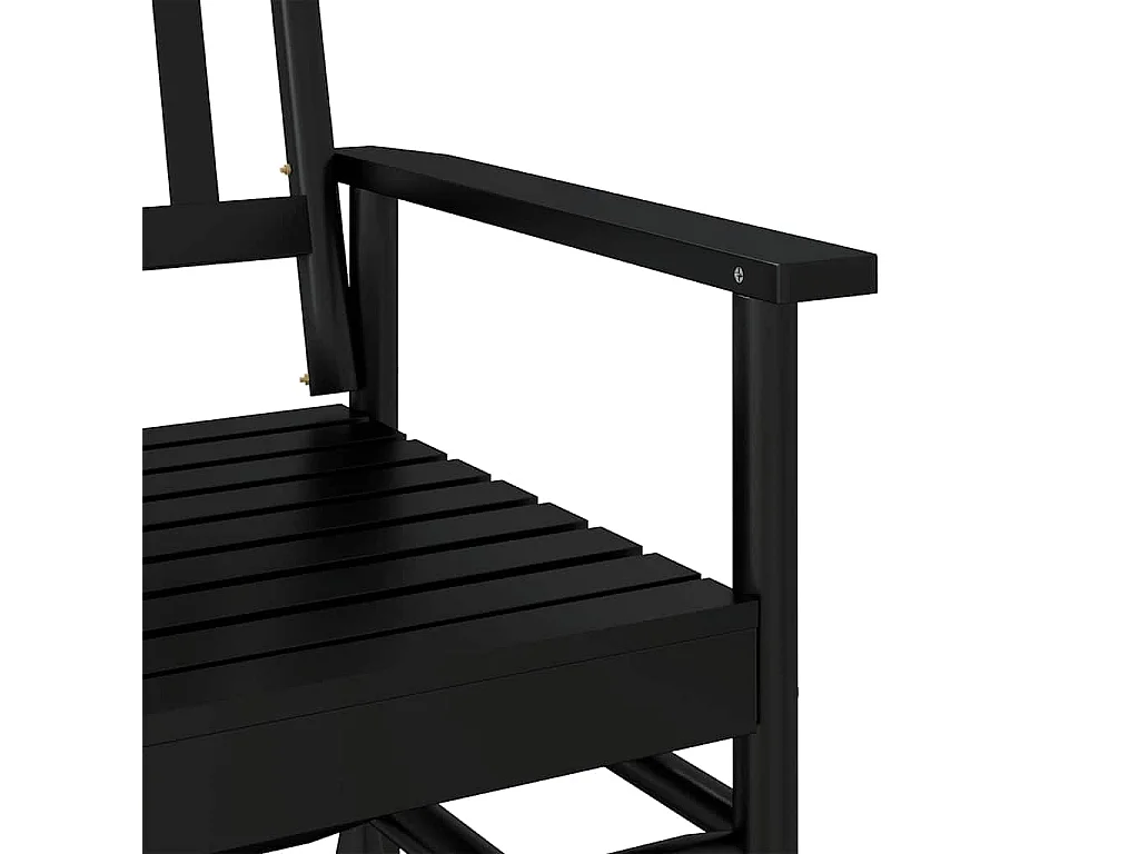 Schaukelbank Schwarz 118x70x104,5 cm Massivholz Pappel