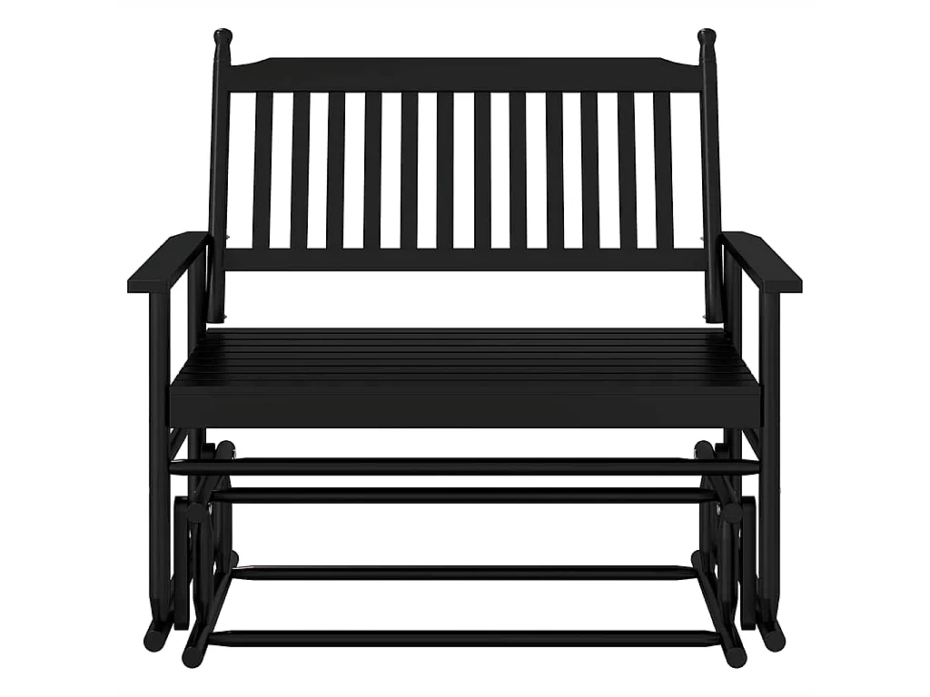 Schuifbankje 118x70x104,5 cm massief populierenhout zwart