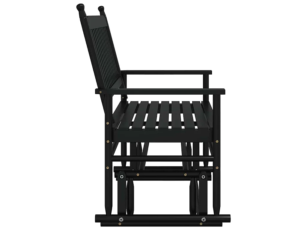 Schuifbankje 118x70x104,5 cm massief populierenhout zwart