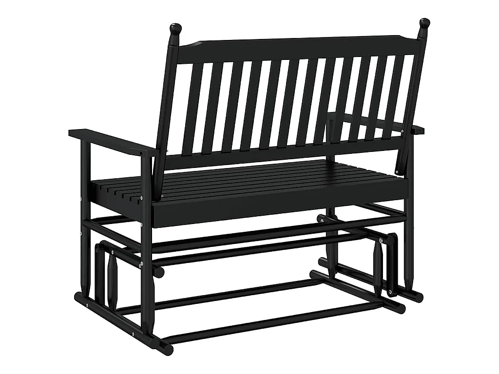 Schuifbankje 118x70x104,5 cm massief populierenhout zwart