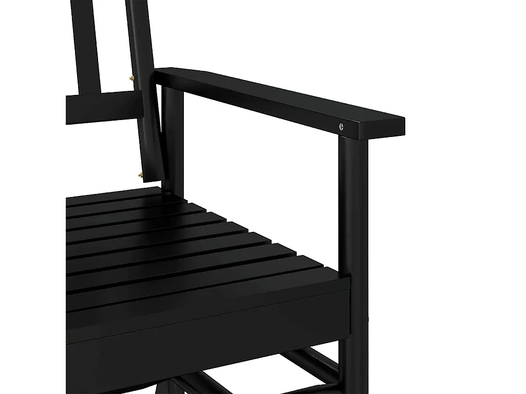 Schuifbankje 118x70x104,5 cm massief populierenhout zwart