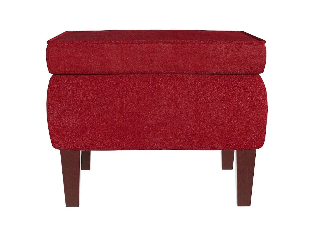 Fauteuil à bascule à oreilles en velours rouge vin bois massif