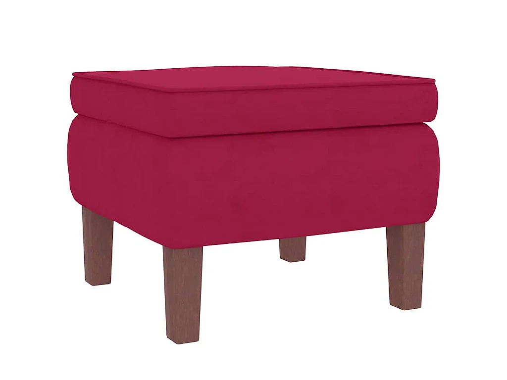 Sedia a dondolo con schienale alto in velluto rosso vino Legno