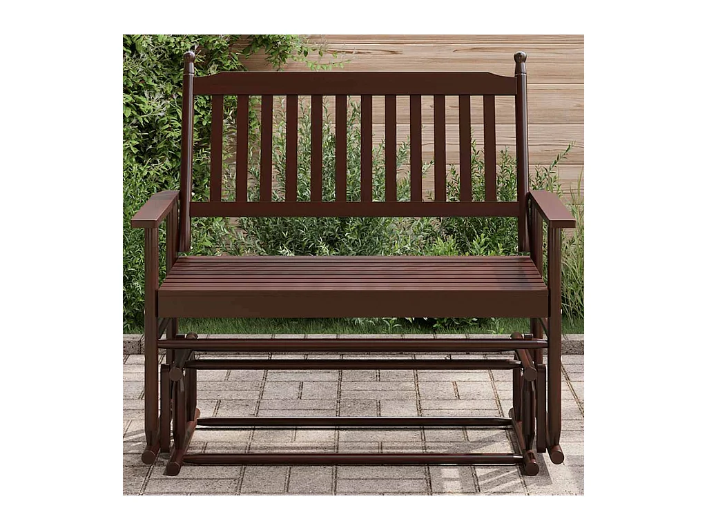 Banc balancelle marron 118x70x104,5 cm bois massif de peuplier