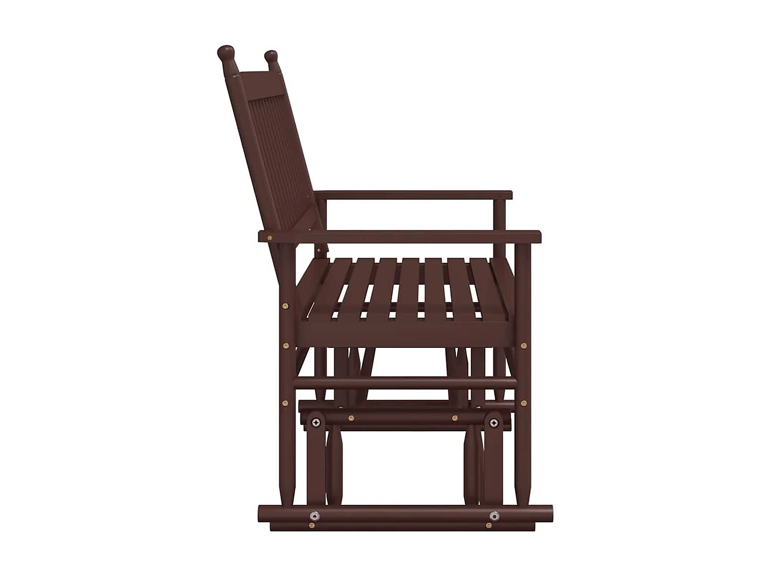 Schaukelbank Braun 118x70x104,5 cm Massivholz Pappel