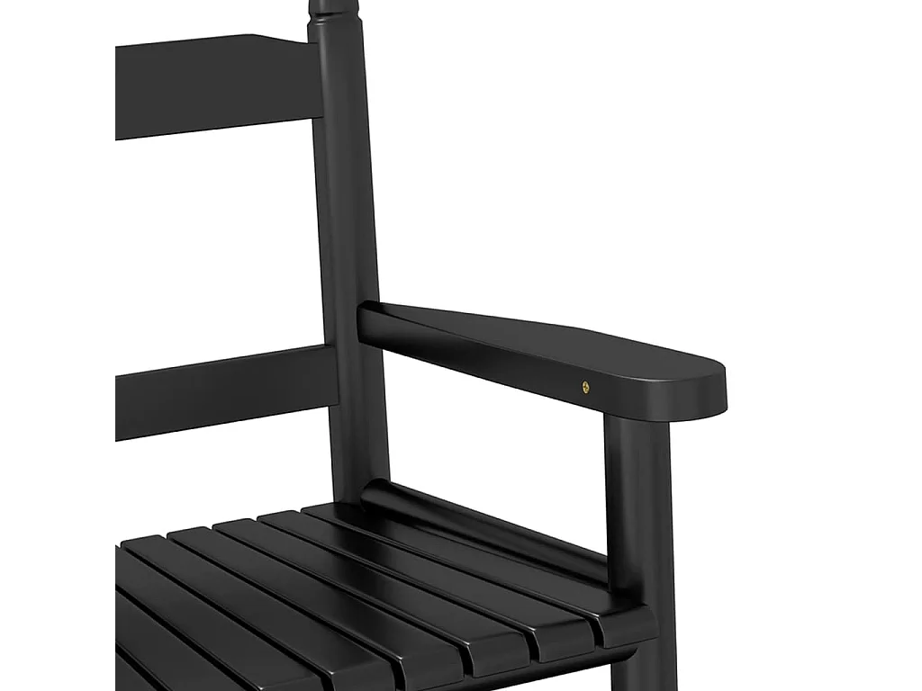 Chaise à bascule enfants noir bois de peuplier massif