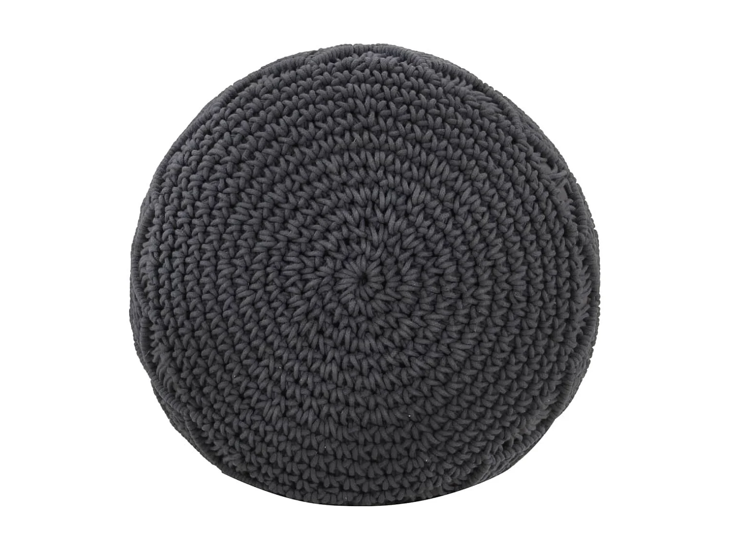 Pouf fait à la main en macramé Anthracite 45x30 cm Coton