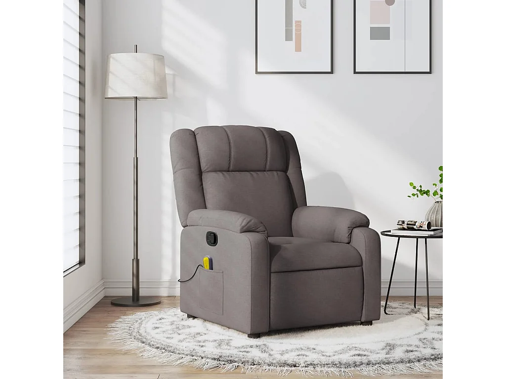 Fauteuil de massage inclinable Taupe Tissu