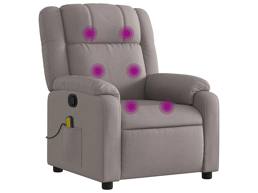 Massagesessel Taupe Stoff