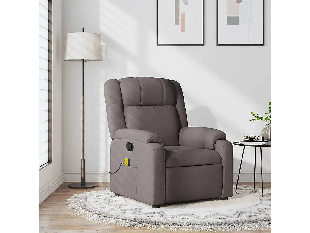 Massagesessel Taupe Stoff