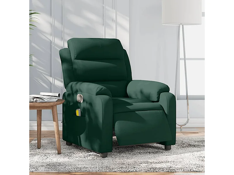 Fauteuil inclinable de massage électrique vert foncé velours