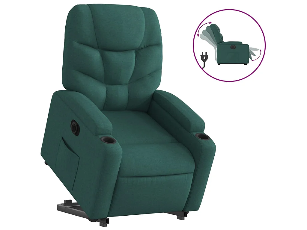 Sta-op-stoel elektrisch stof donkergroen