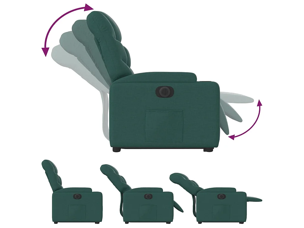 Sta-op-stoel elektrisch stof donkergroen