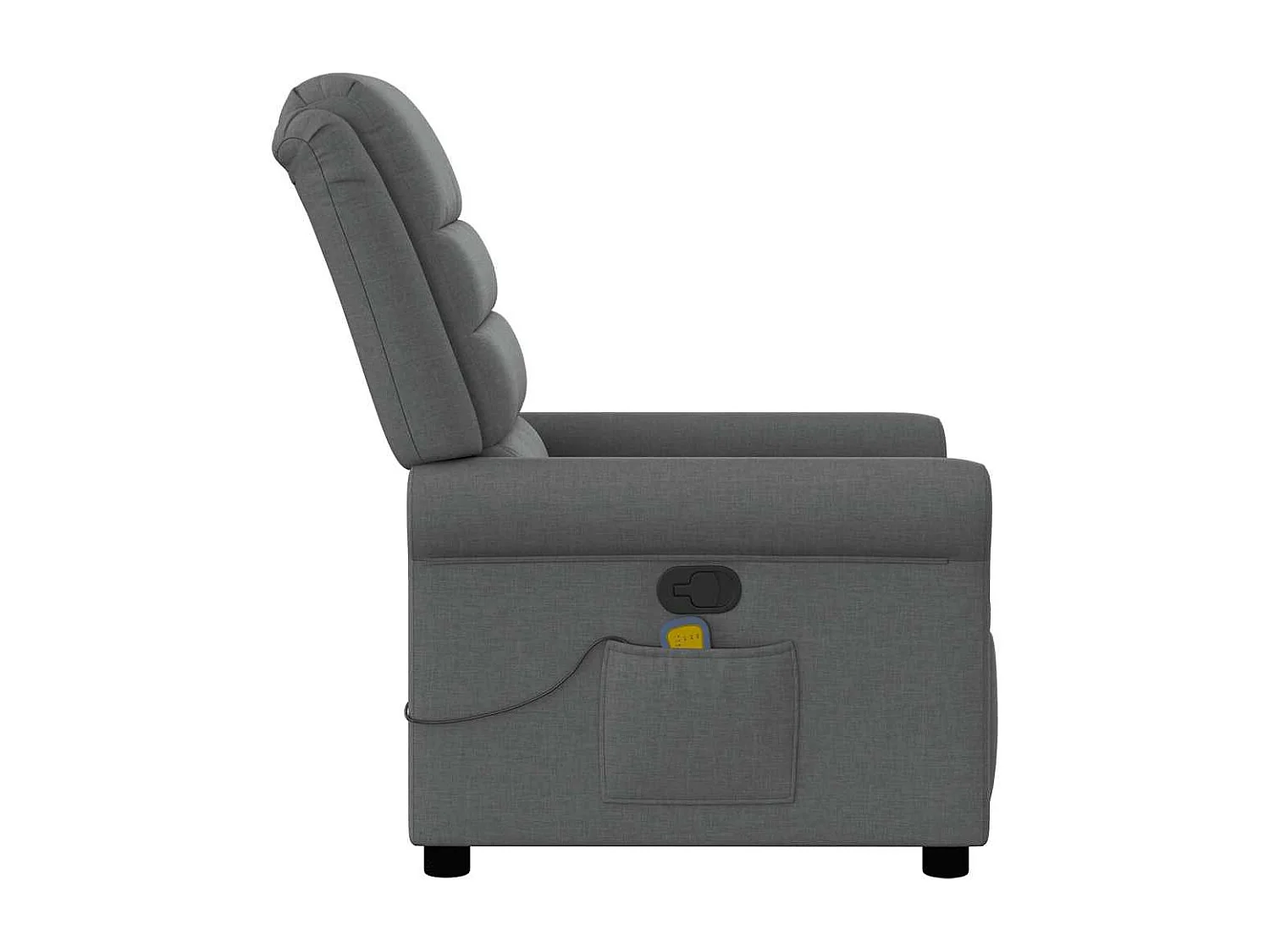 Fauteuil inclinable de massage en tissu gris foncé