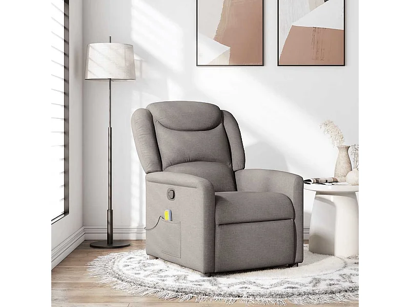 Fauteuil de massage inclinable Taupe Tissu