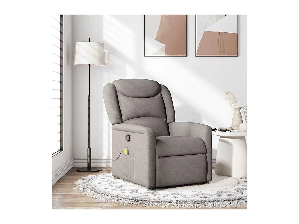 Massagesessel Taupe Stoff