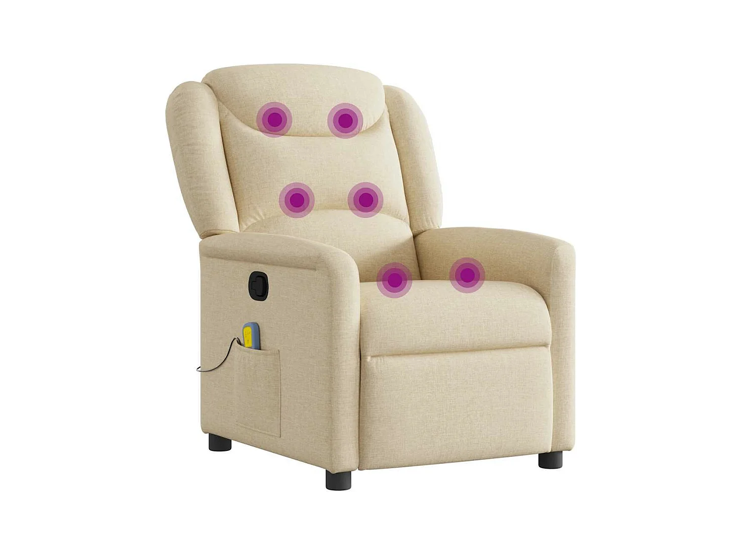 Fauteuil de massage inclinable Crème Tissu