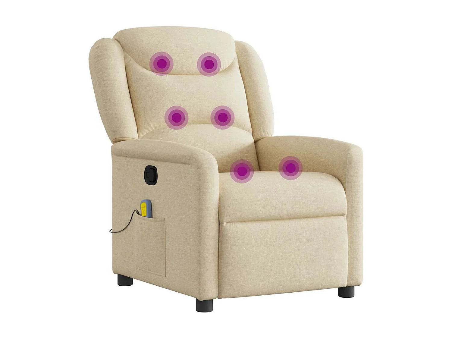 Fauteuil de massage inclinable Crème Tissu