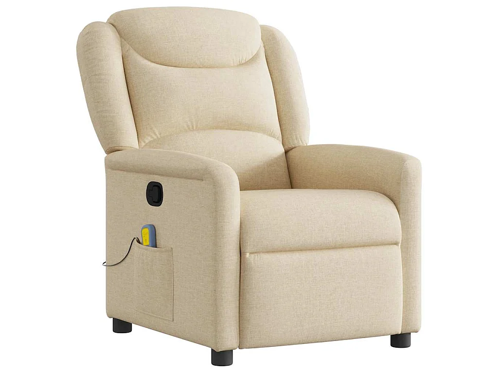 Poltrona de massagens reclinável tecido cor creme