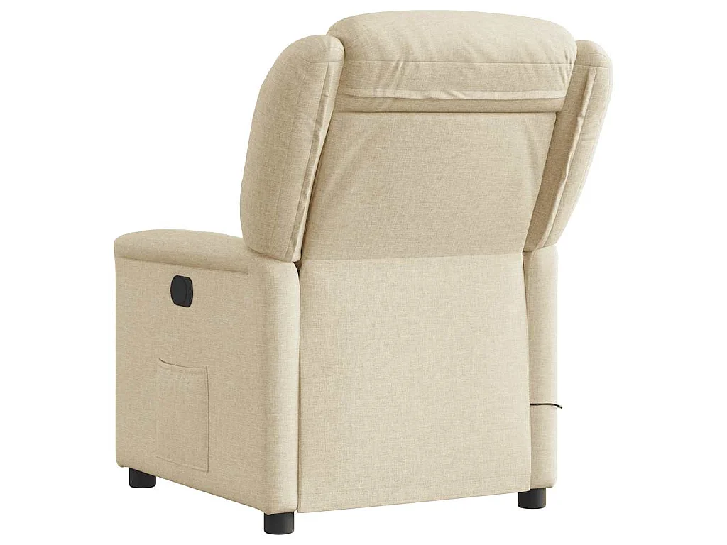 Poltrona de massagens reclinável tecido cor creme