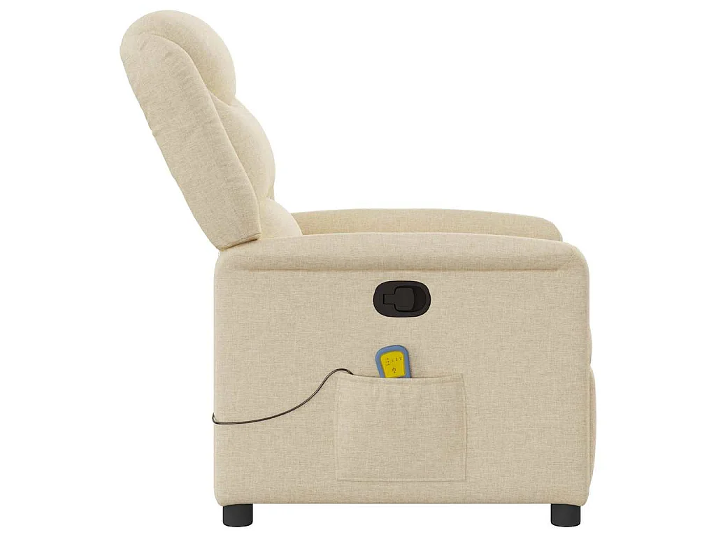 Poltrona de massagens reclinável tecido cor creme