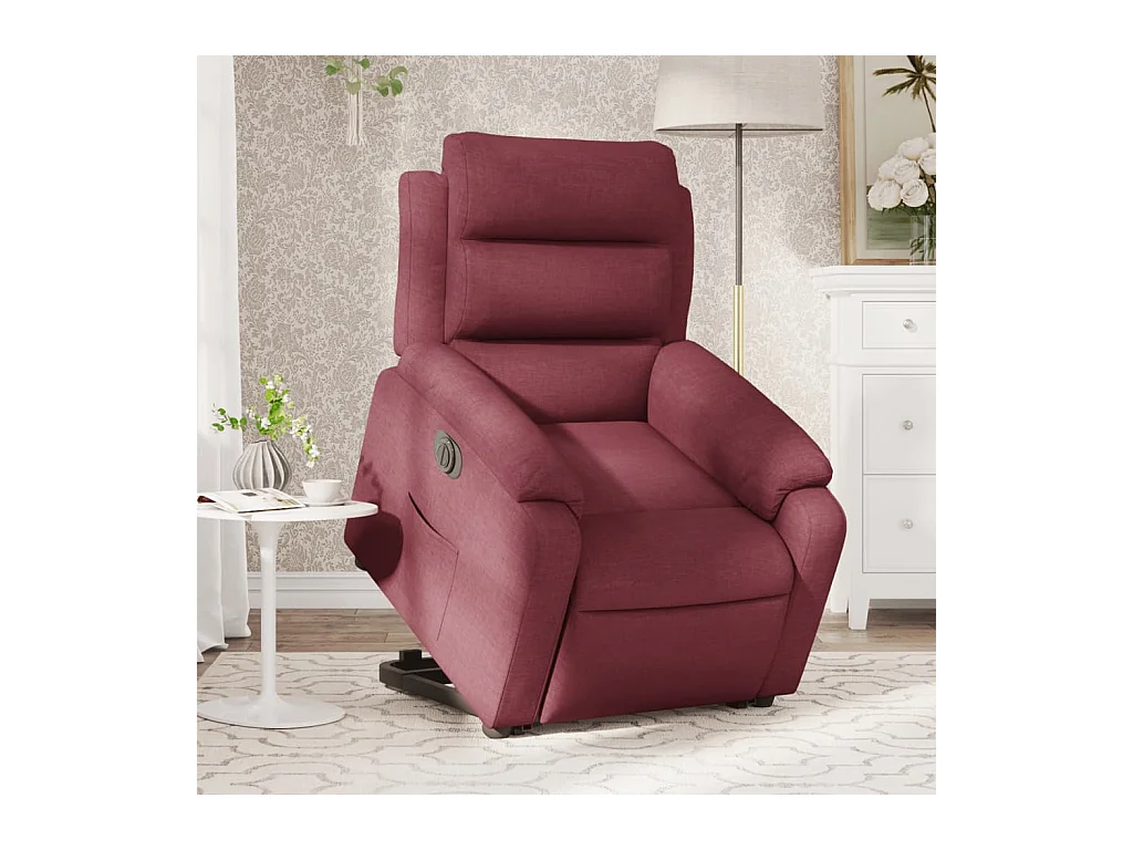 Fauteuil inclinable électrique rouge bordeaux tissu
