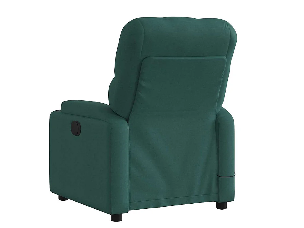 Sillón de masaje reclinable de tela verde oscuro