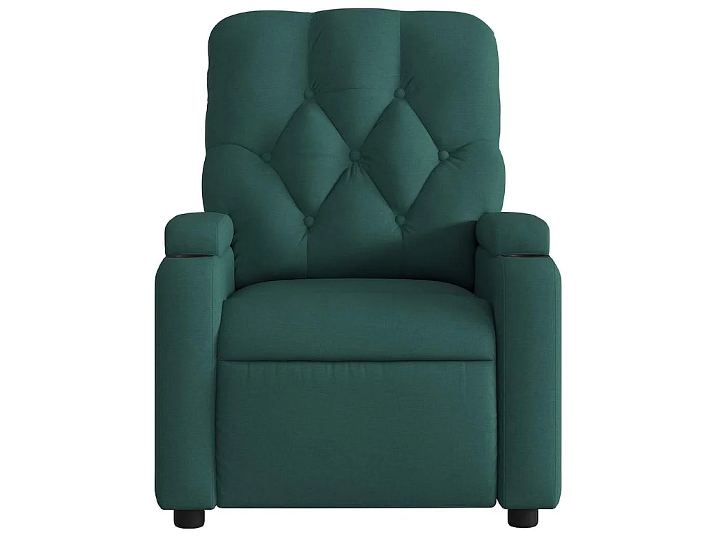 Sillón de masaje reclinable de tela verde oscuro