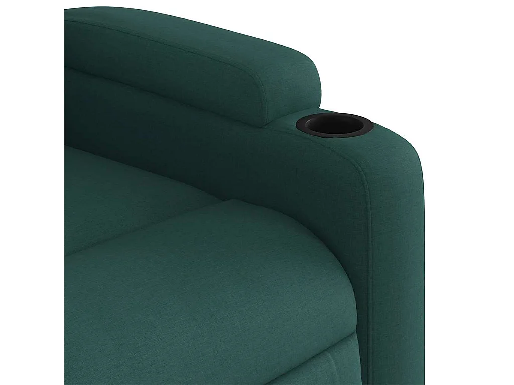 Sillón de masaje reclinable de tela verde oscuro