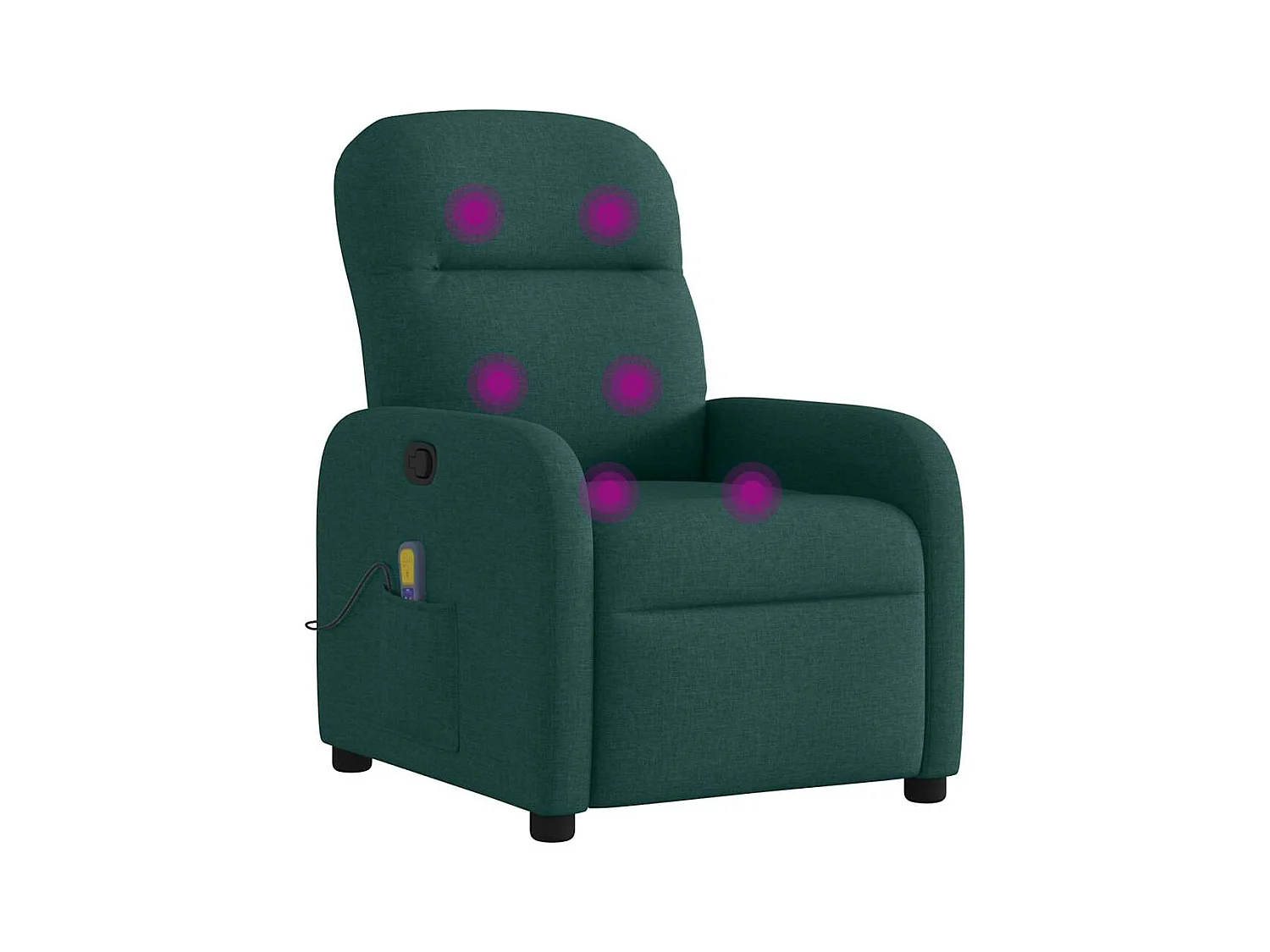 Poltrona de massagens reclinável tecido verde-escuro