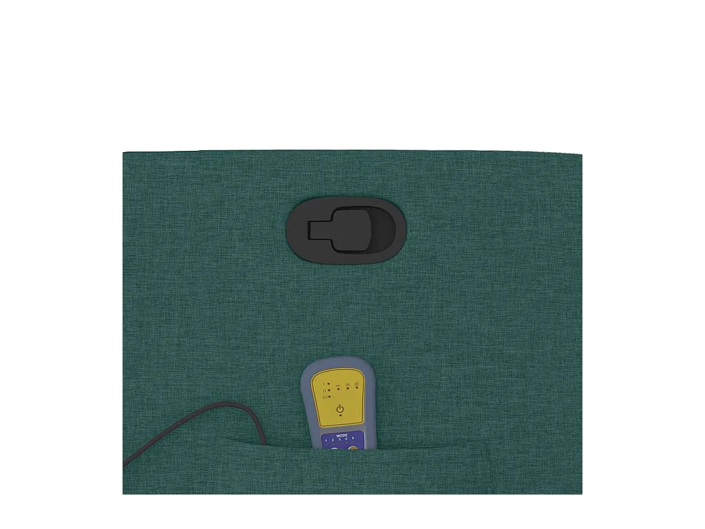 Poltrona de massagens reclinável tecido verde-escuro