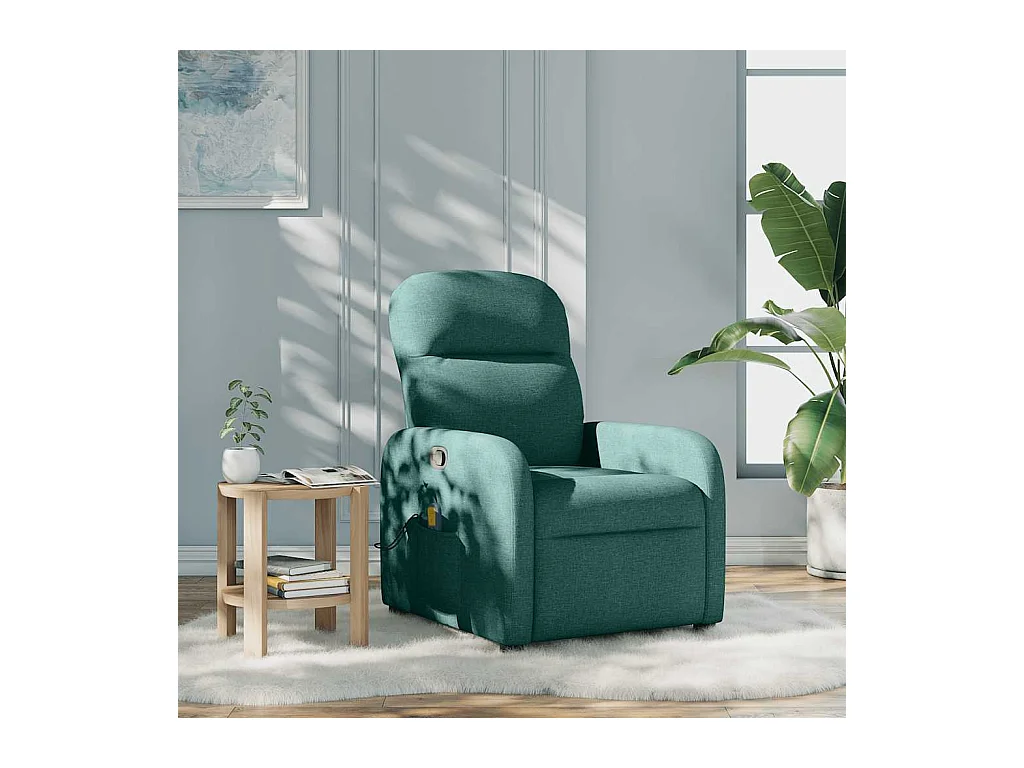 Massagesessel Dunkelgrün Stoff