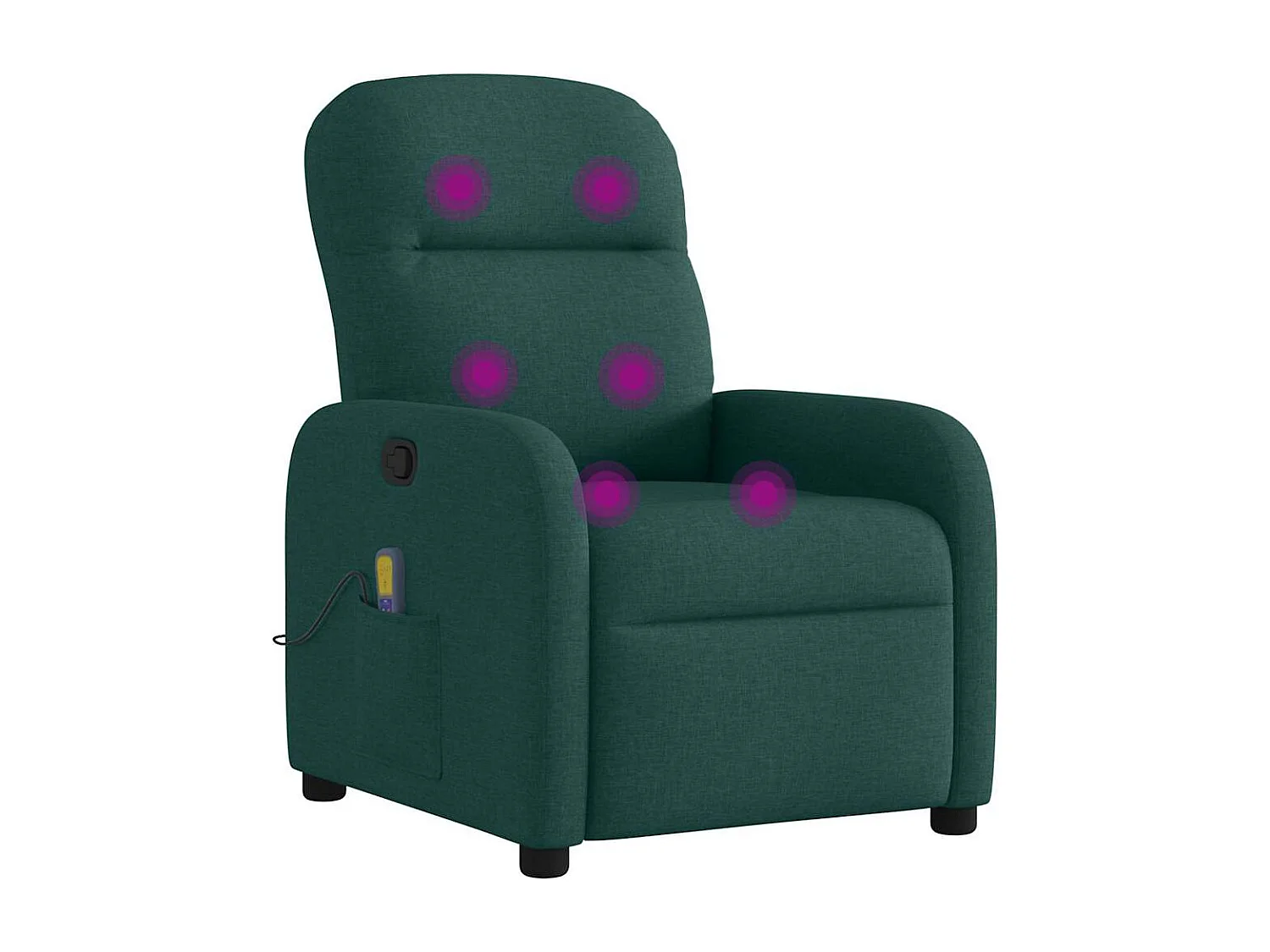 Fauteuil de massage inclinable Vert foncé Tissu
