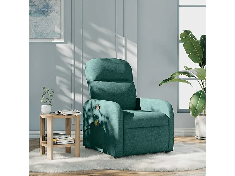 Fauteuil de massage inclinable Vert foncé Tissu