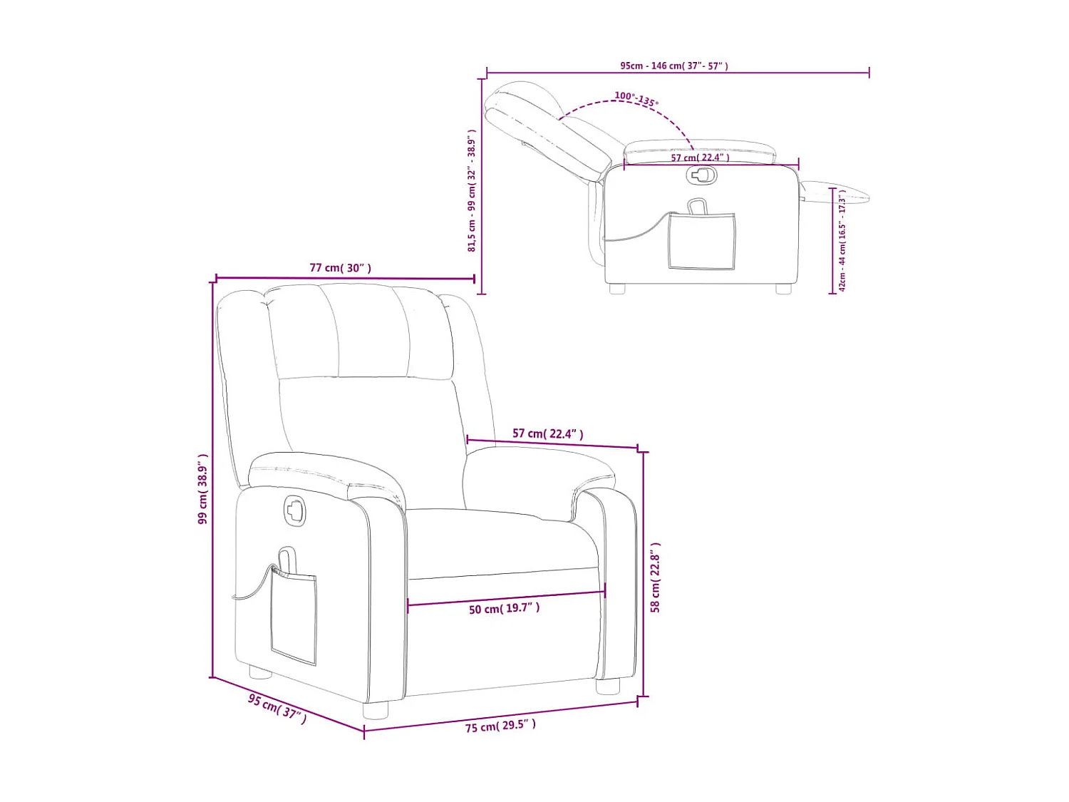 Massagesessel Rot Kunstleder