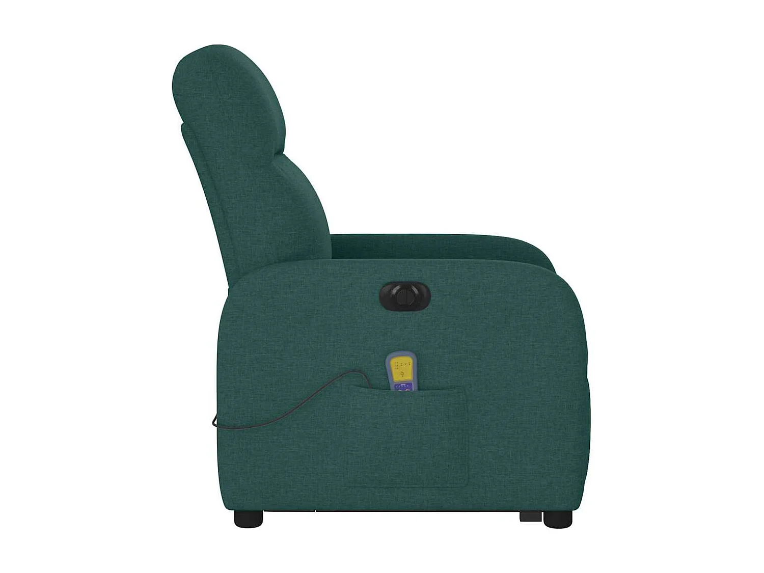 Fauteuil inclinable de massage électrique Vert foncé Tissu