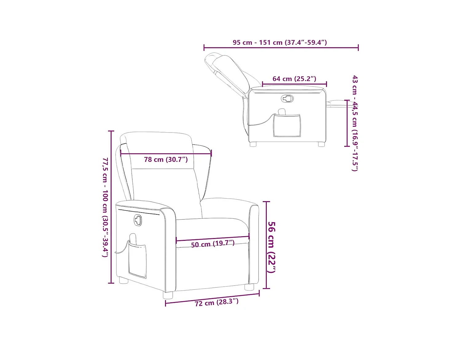 Massagestoel verstelbaar stof donkergrijs