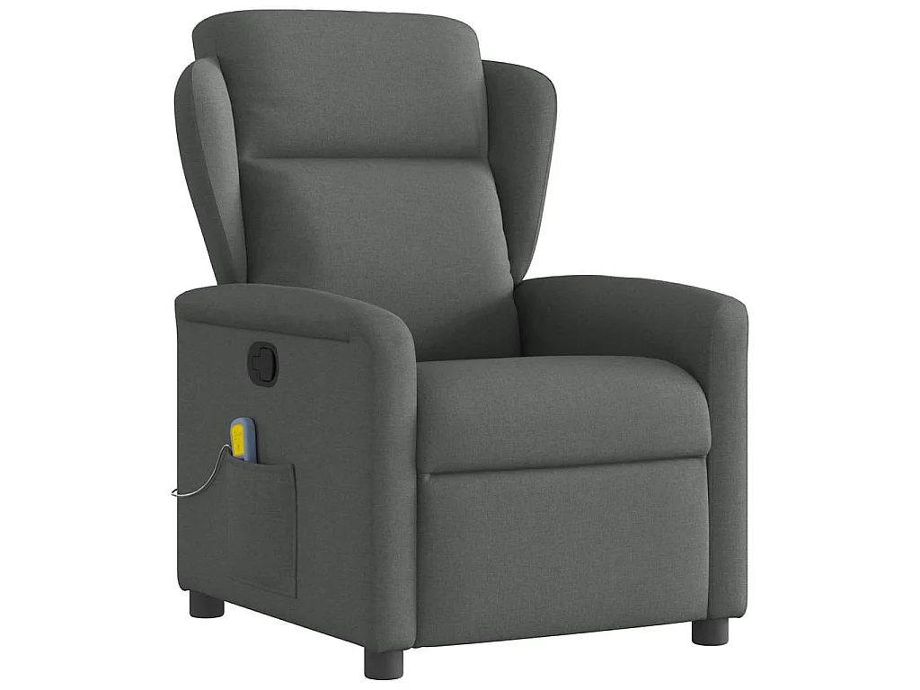 Fauteuil inclinable de massage en tissu gris foncé