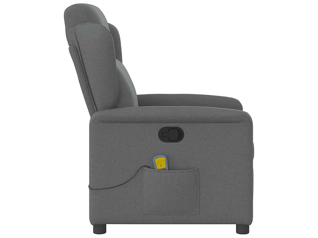 Fauteuil inclinable de massage en tissu gris foncé