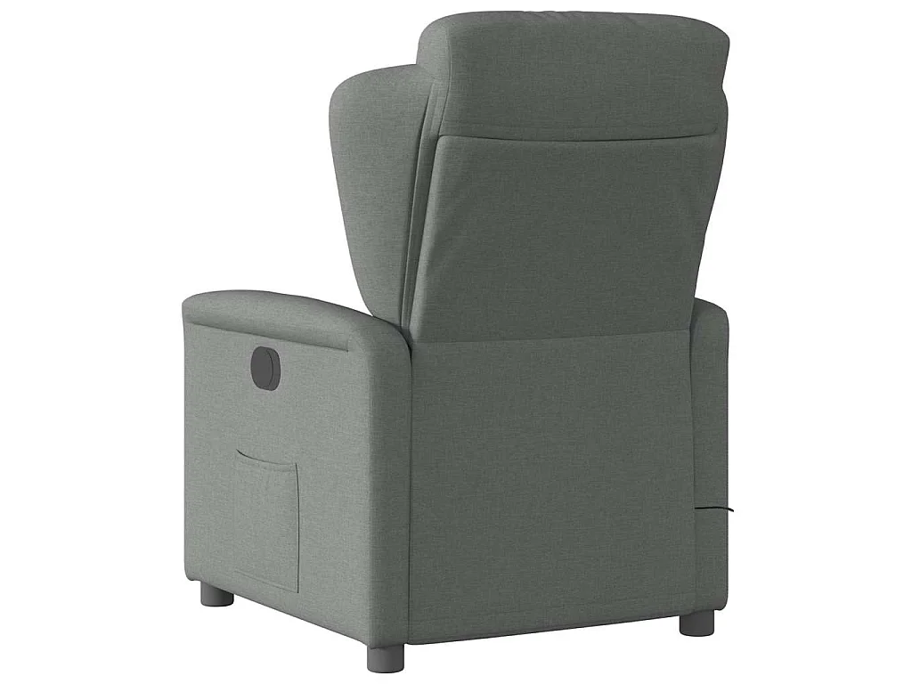 Fauteuil inclinable de massage en tissu gris foncé