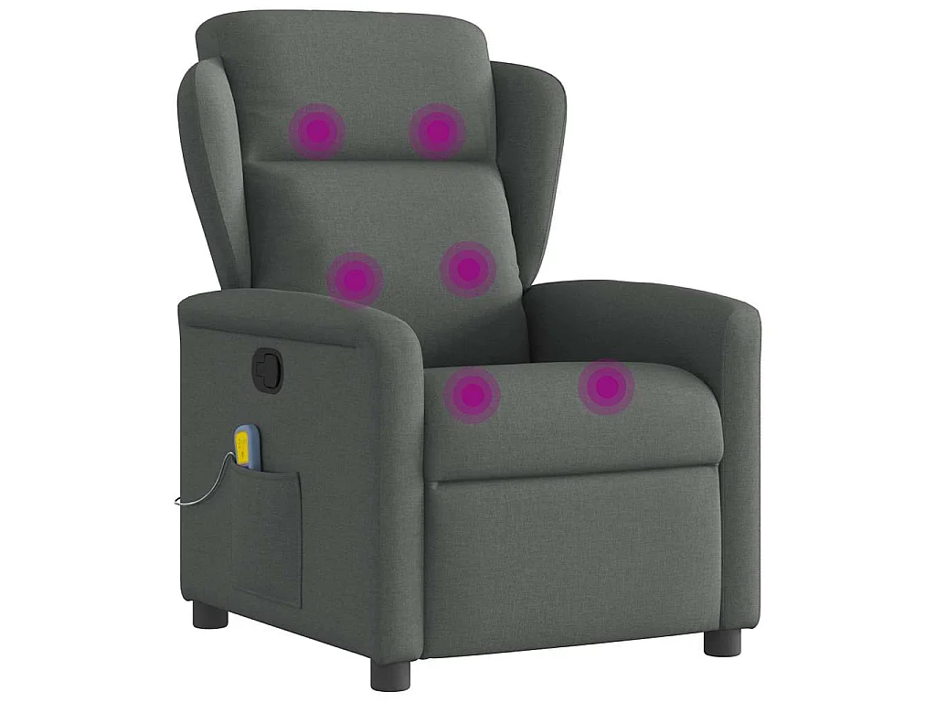 Fauteuil inclinable de massage en tissu gris foncé