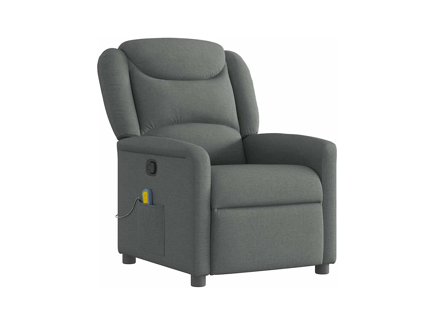 Poltrona Massaggiante Reclinabile Grigio Scuro in Tessuto