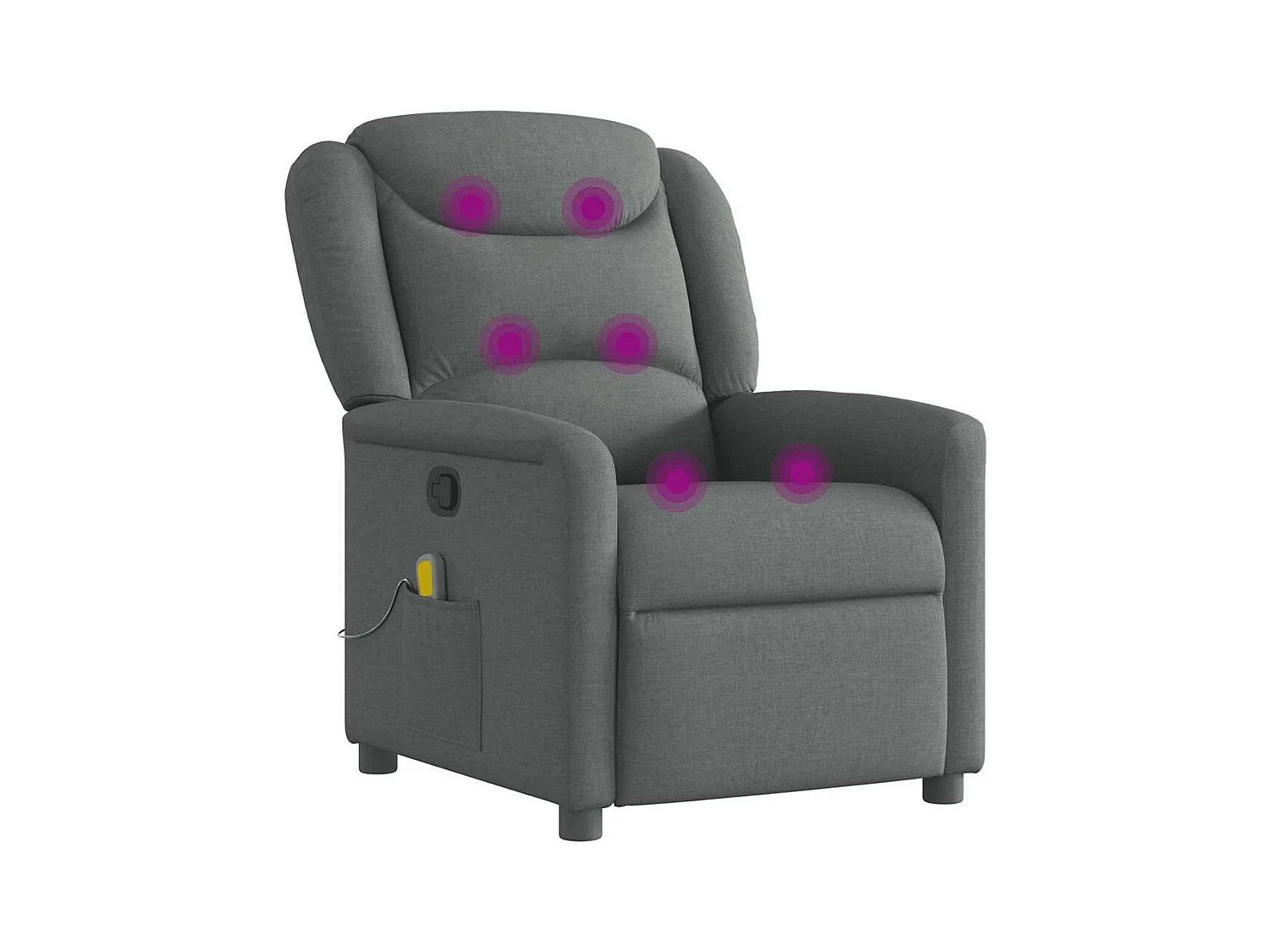 Poltrona Massaggiante Reclinabile Grigio Scuro in Tessuto