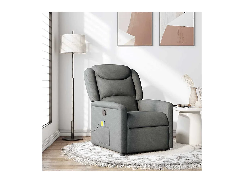 Massagesessel Dunkelgrau Stoff