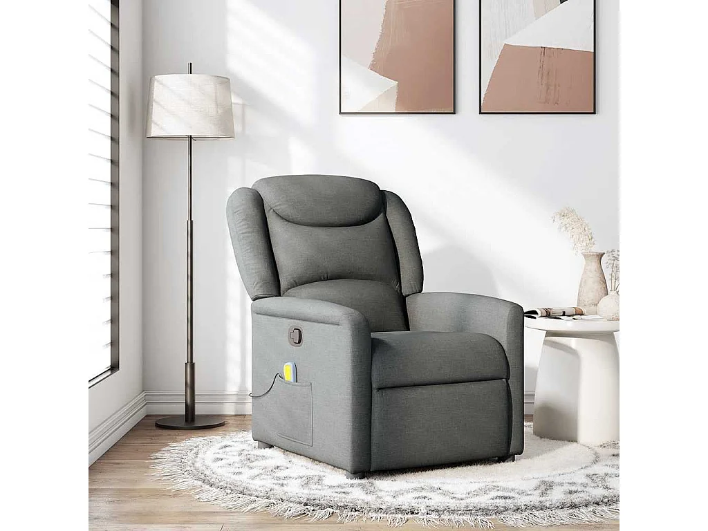 Massagesessel Dunkelgrau Stoff