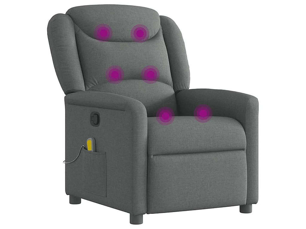 Massagesessel Dunkelgrau Stoff